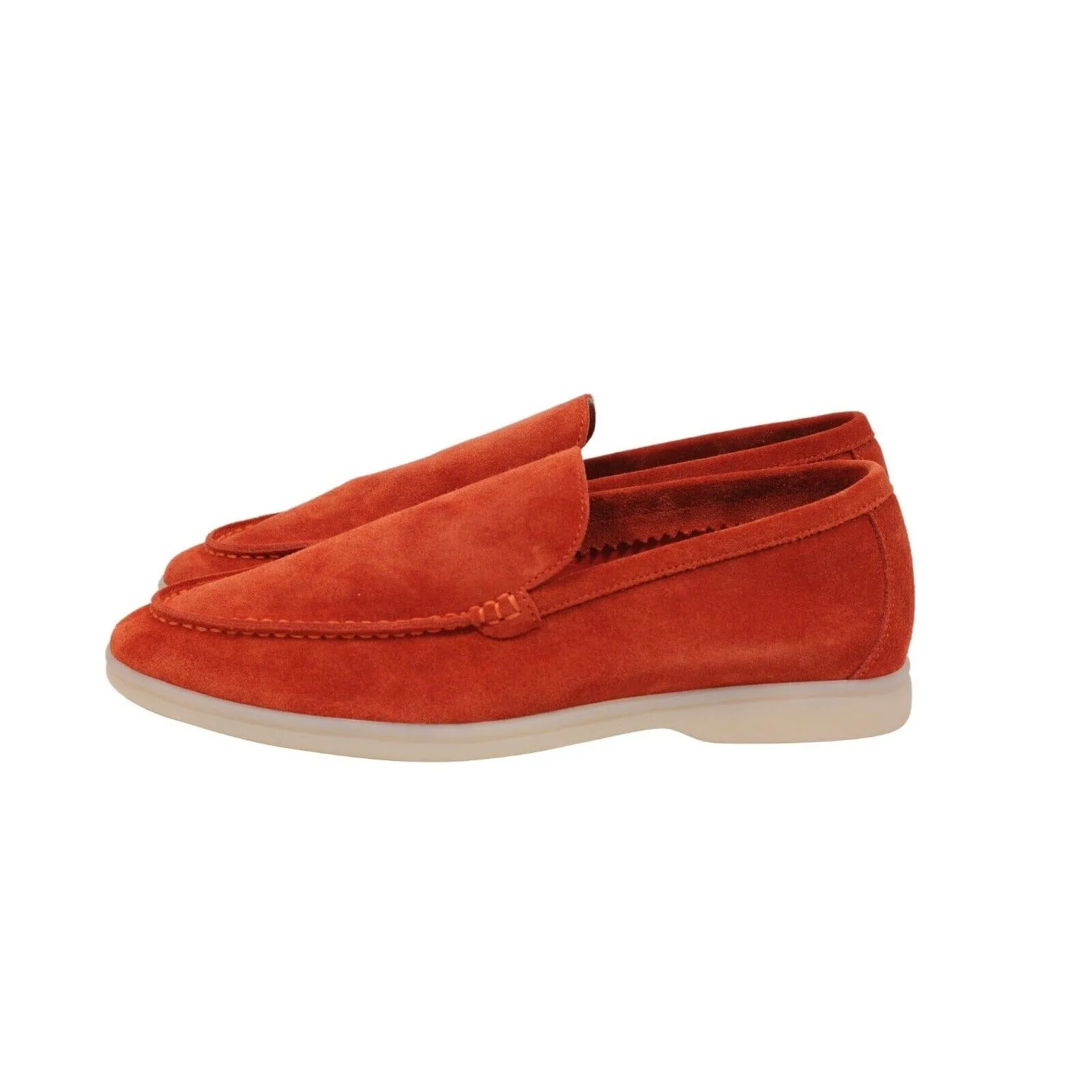 Red Orange Suede Summer Walk Loafers