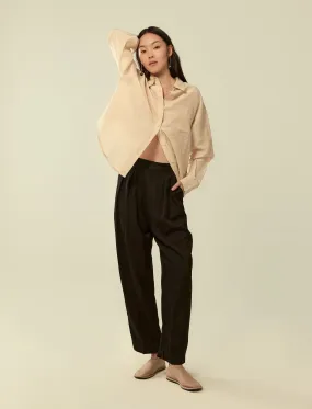 relaxed fit pleated trousers