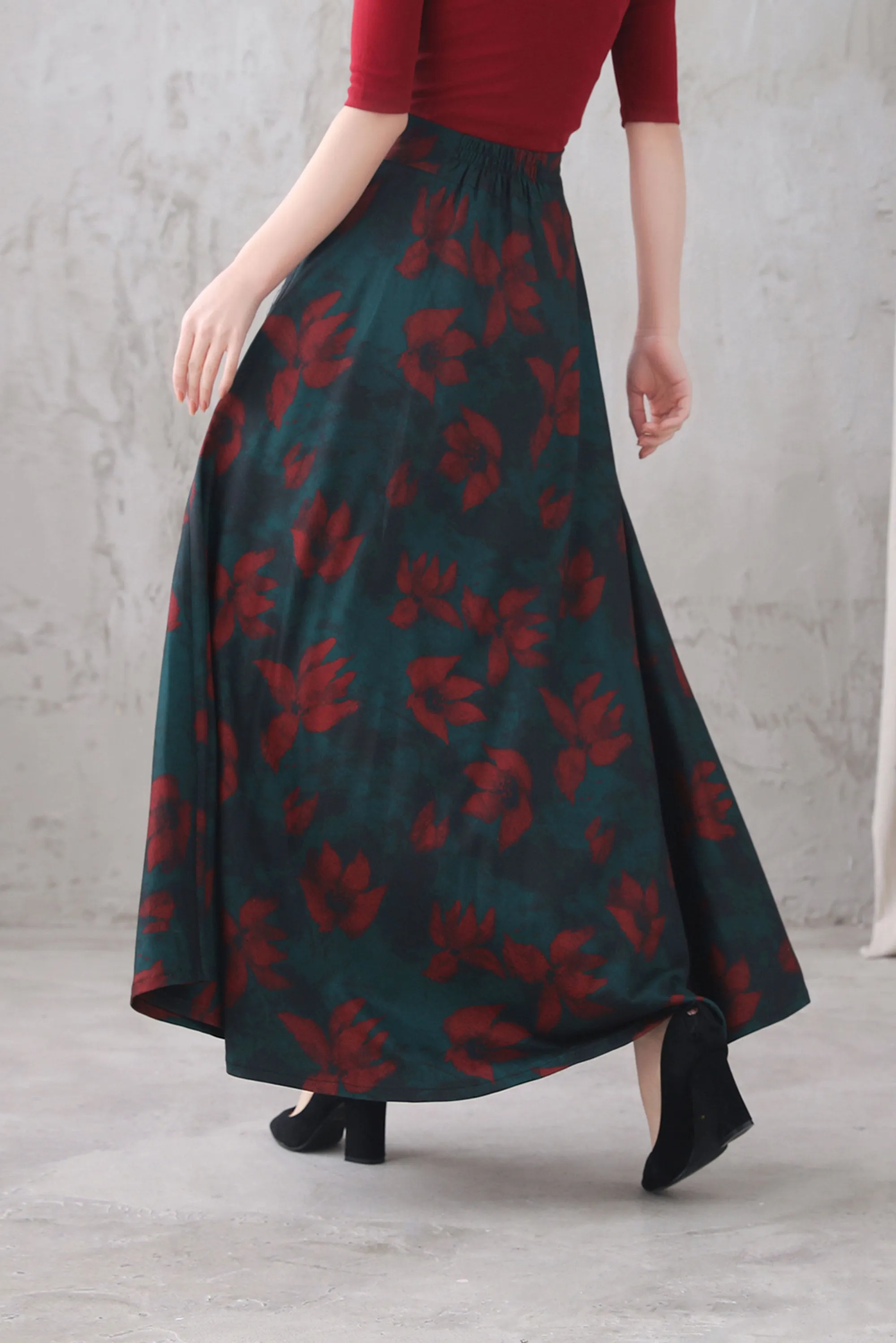 Retro Long Maxi Skirt, A-line Skirt 3326