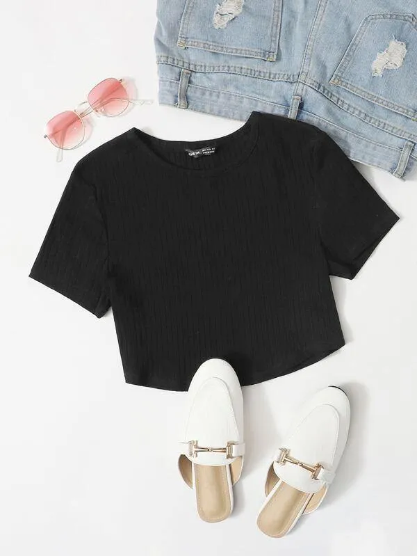 Rib-knit Crop Top