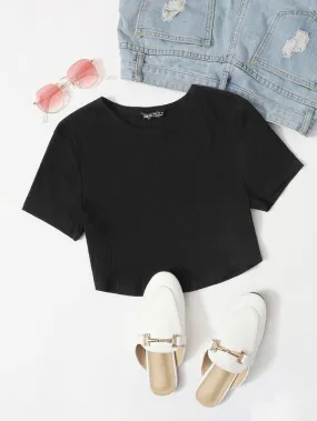 Rib-knit Crop Top