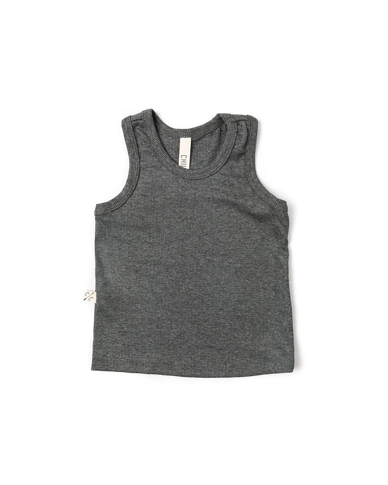 rib knit tank top CO - iron gray