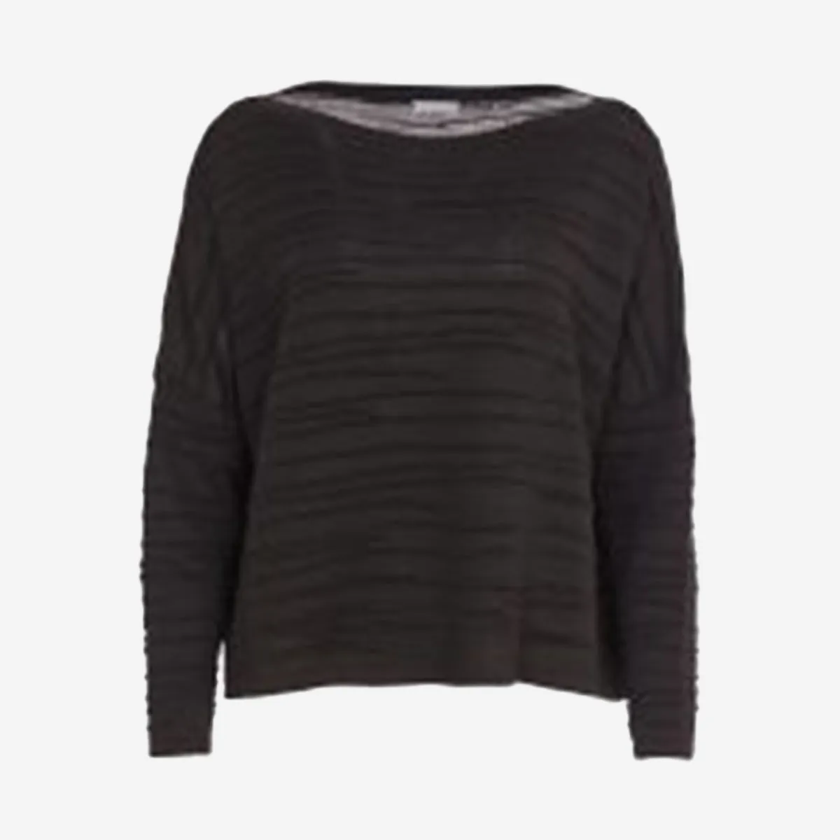 RIBBED KNIT TOP - BLACK