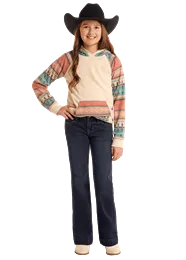 Rock & Roll Girls Rope Emblem Trouser Jeans Dark Wash - BG5MD05332