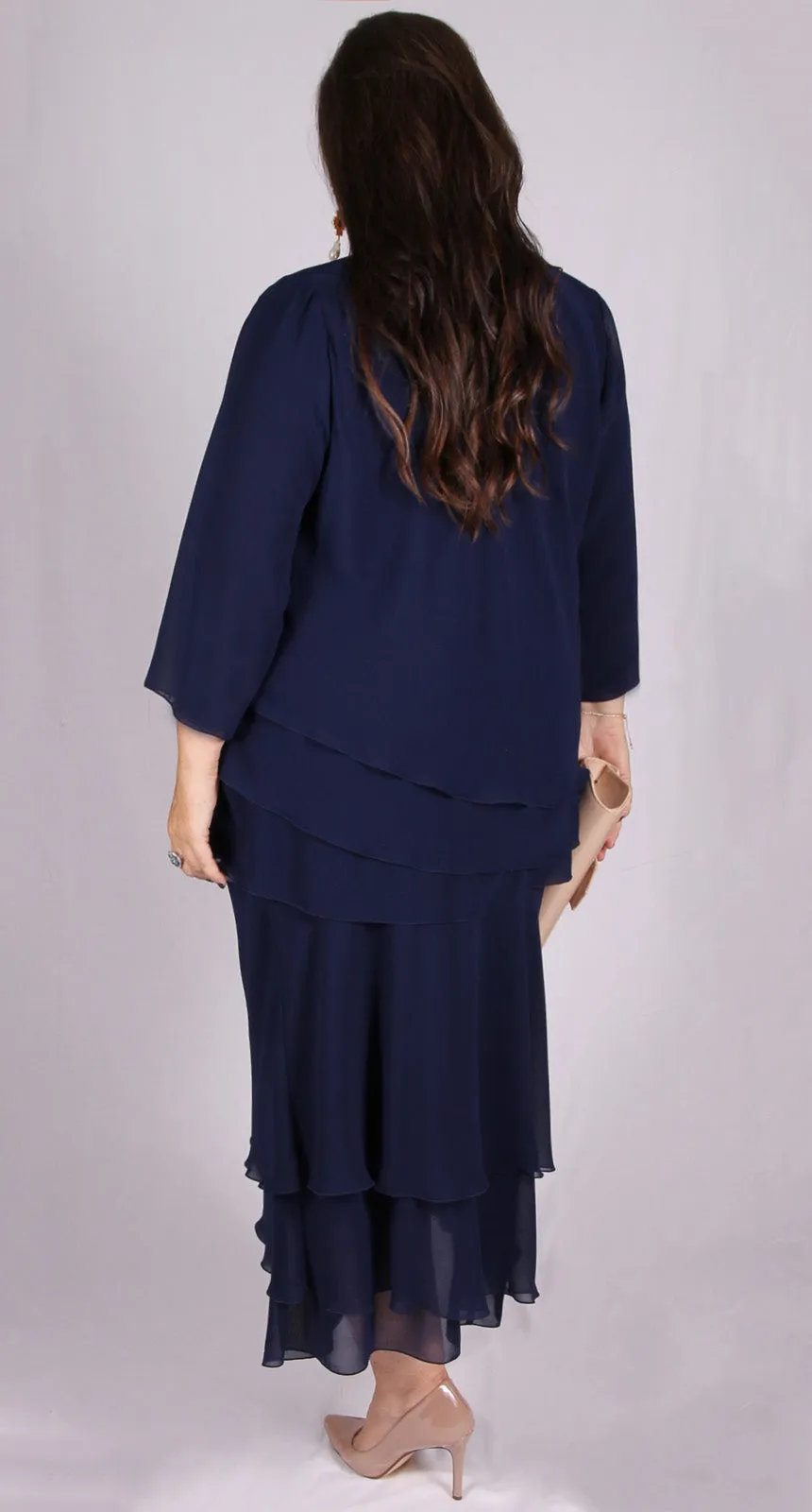 Rosaline Chiffon Layer Skirt Navy