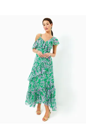 ROSALYNN RUFFLE MAXI DRESS - BRAZILIAN GREEN - SALTY SANDBAR