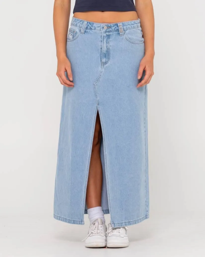 Rusty - Celeste Low Rise Denim Maxi Skirt