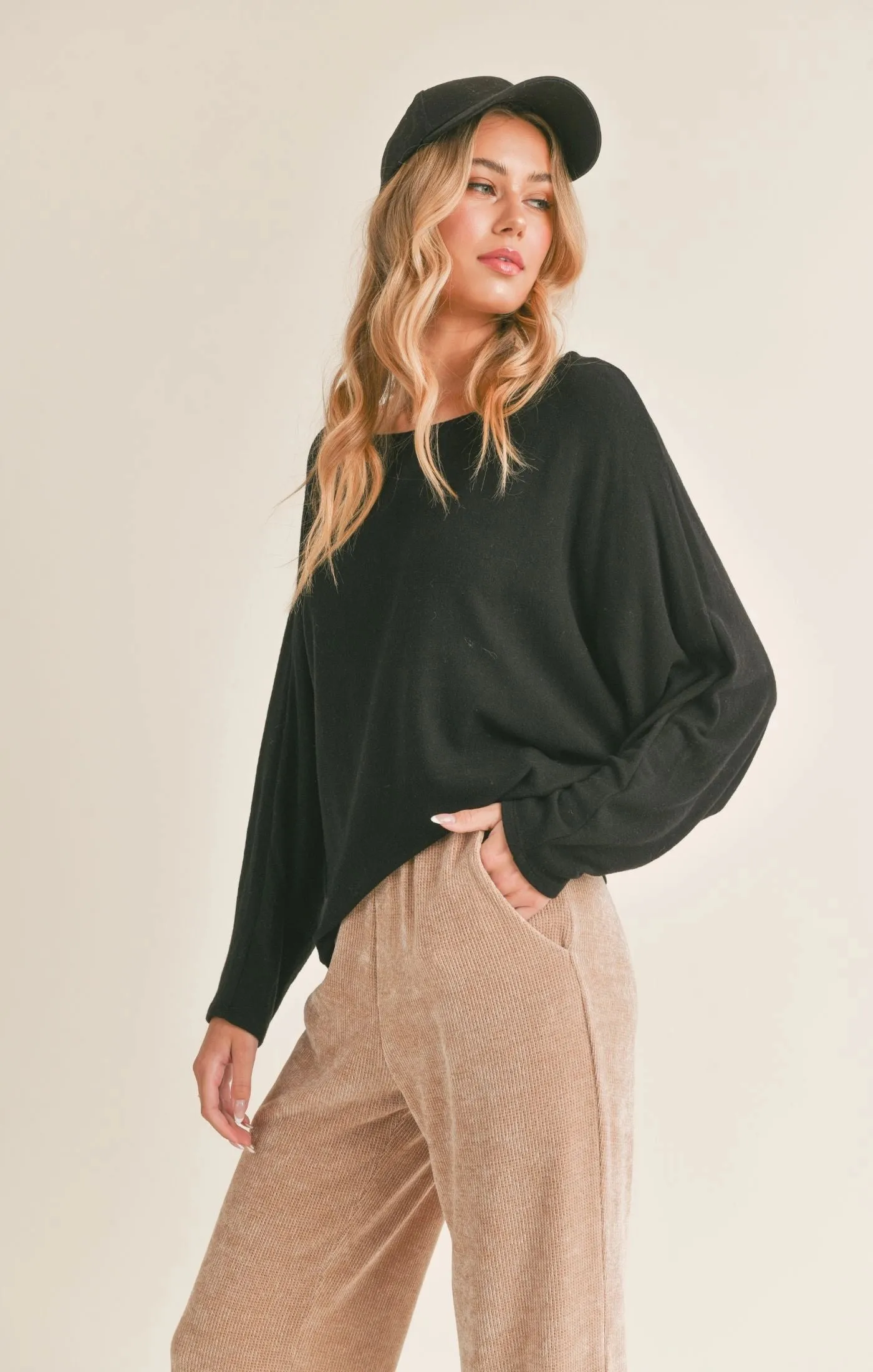 Sadie & Sage Lindy Dolman Knit Top