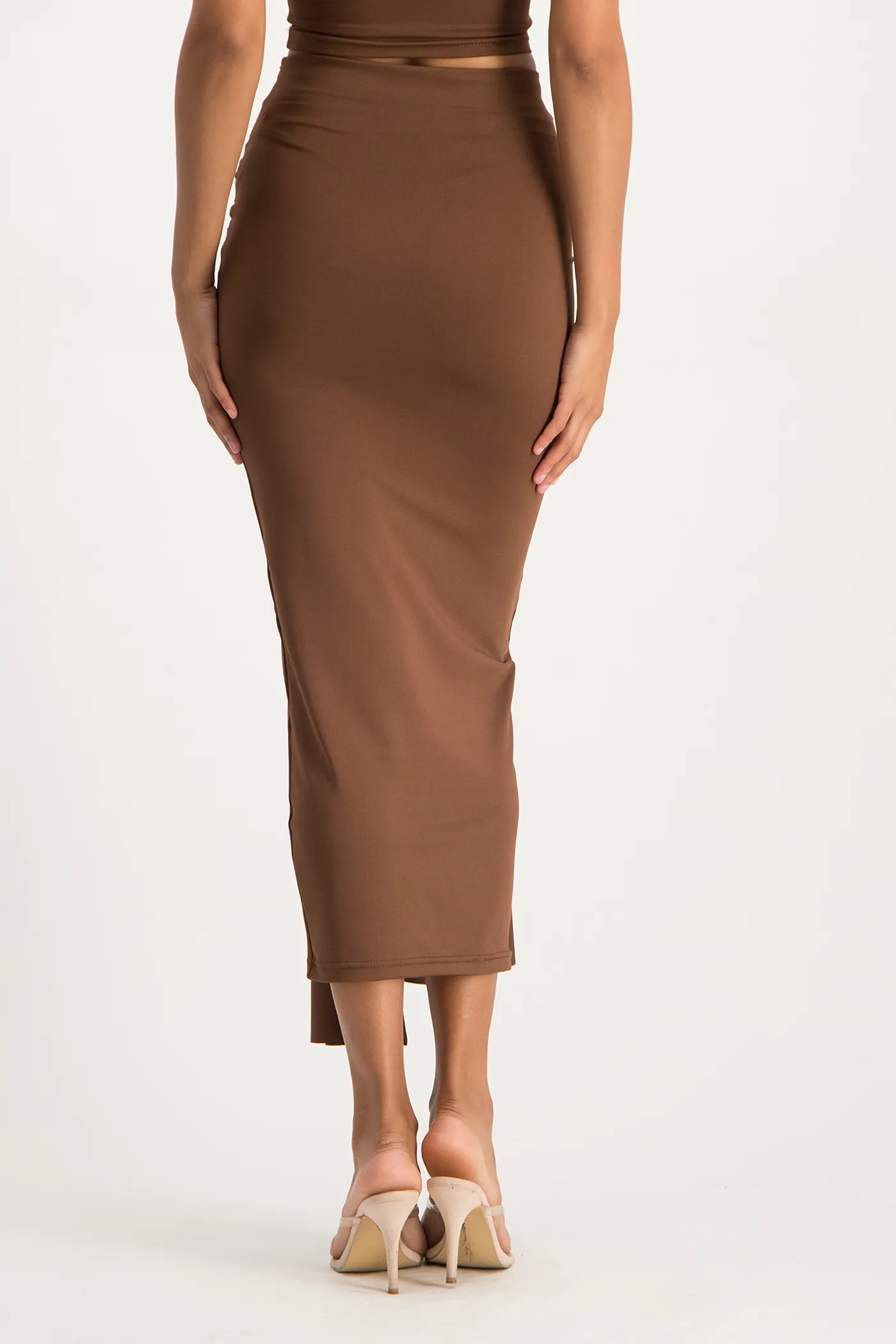 Savannah Wrap Tie Detail Skirt - Pinecone