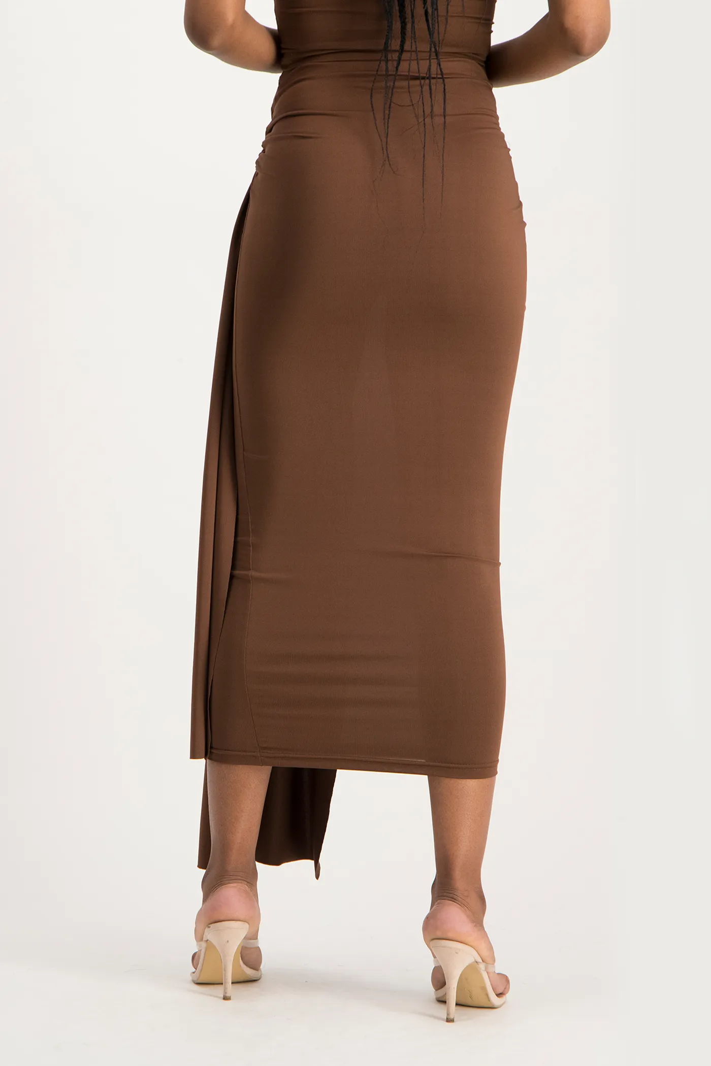 Savannah Wrap Tie Detail Skirt - Pinecone