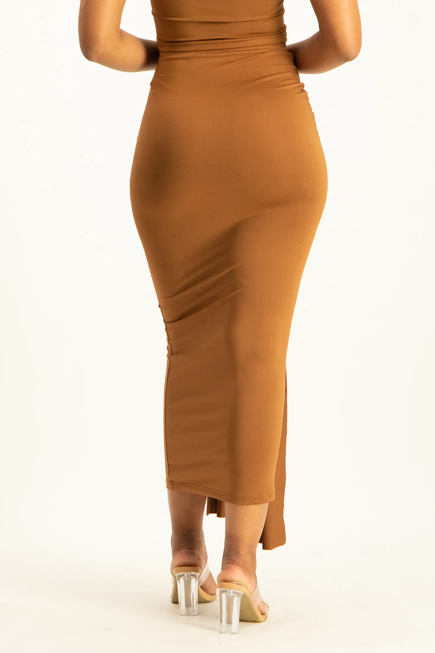 Savannah Wrap Tie Detail Skirt - Toffee