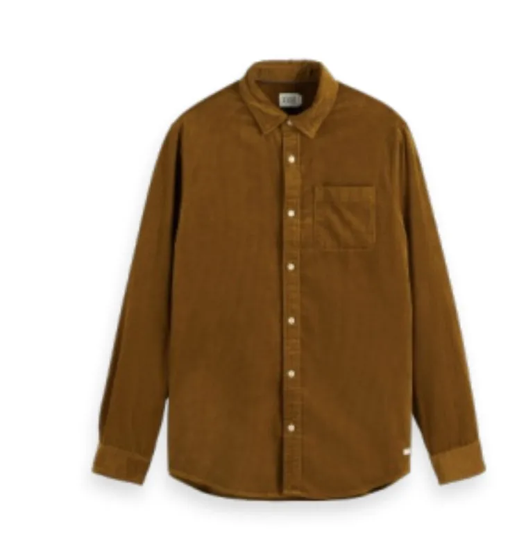 SCOTCH&SODA - Regular-Fit Solid Corduroy Shirt