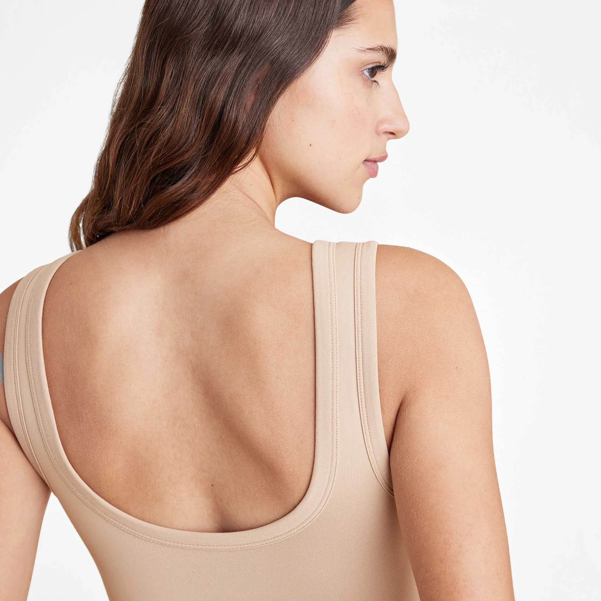 Seamless Scoop Tank Bodysuit | Oat