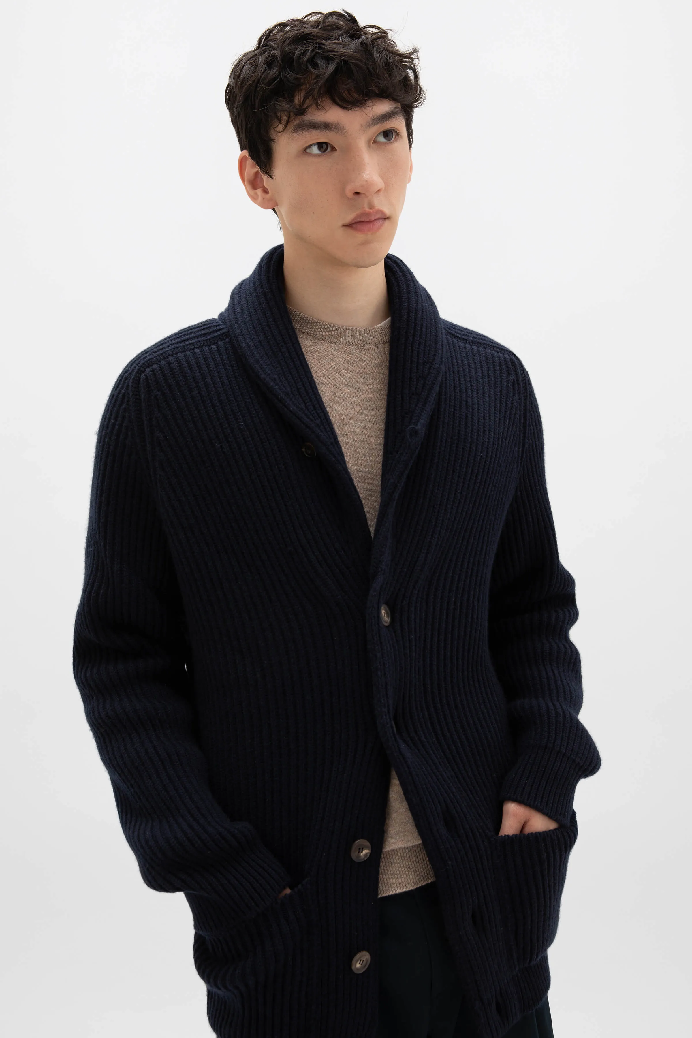 Shawl Collar Cashmere Cardigan