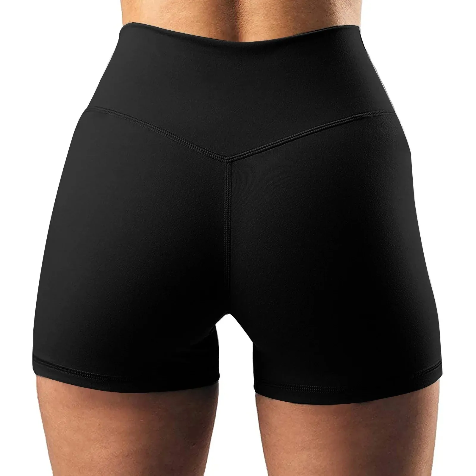 Shorts for Women Summer Savings Clearance Women Scrunch Butt Lifting High Waisted Yoga Shorts Biker Short with Pocket V Cross Tummy Control Workout Gym Shorts Sweat Shorts