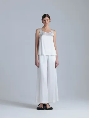 Silk Pants and Top Set 'Alana' in Milk White