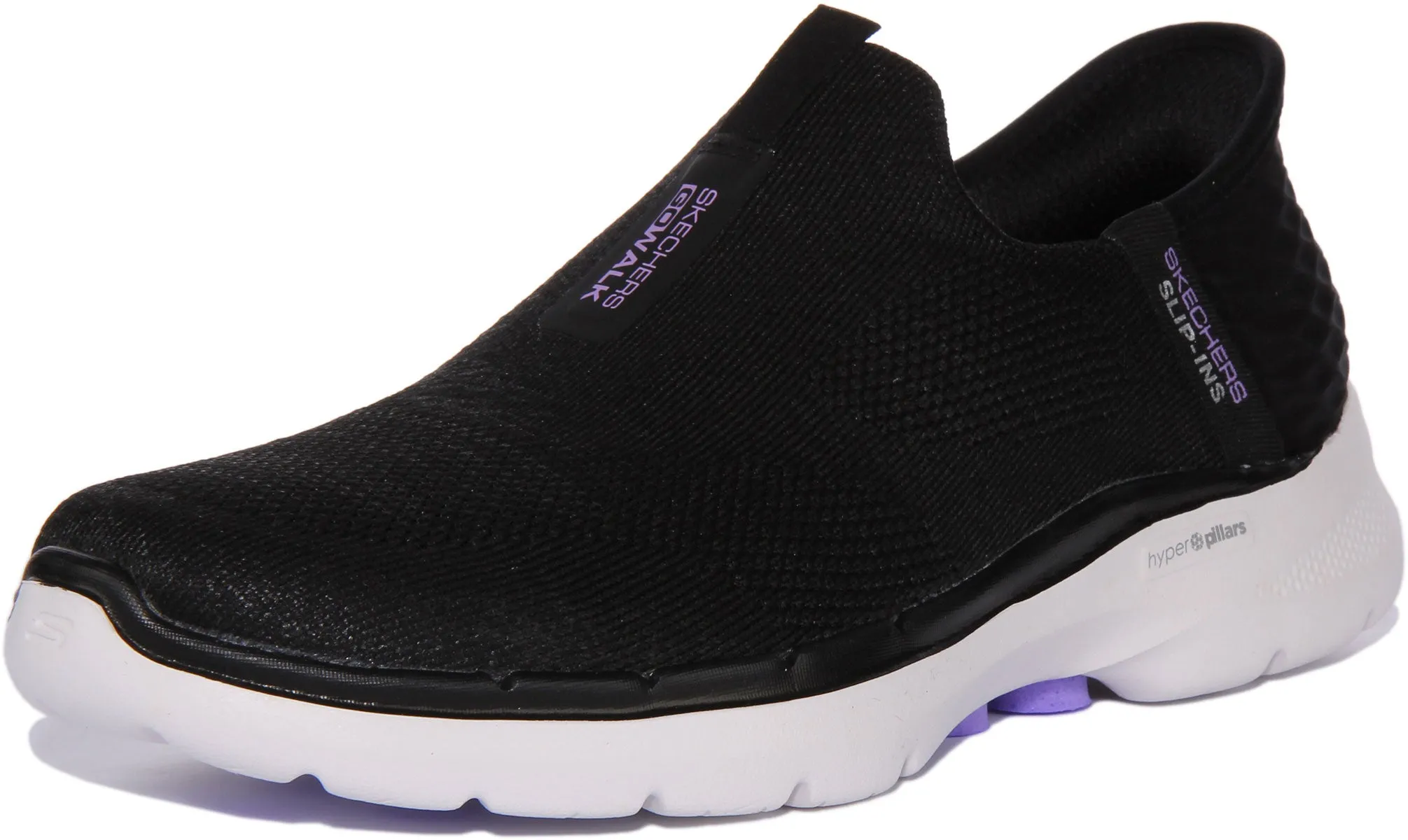 Skechers Go Walk 6 Slip Ins Black White For Women