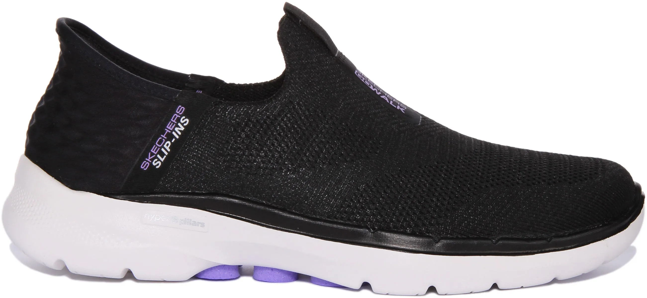 Skechers Go Walk 6 Slip Ins Black White For Women