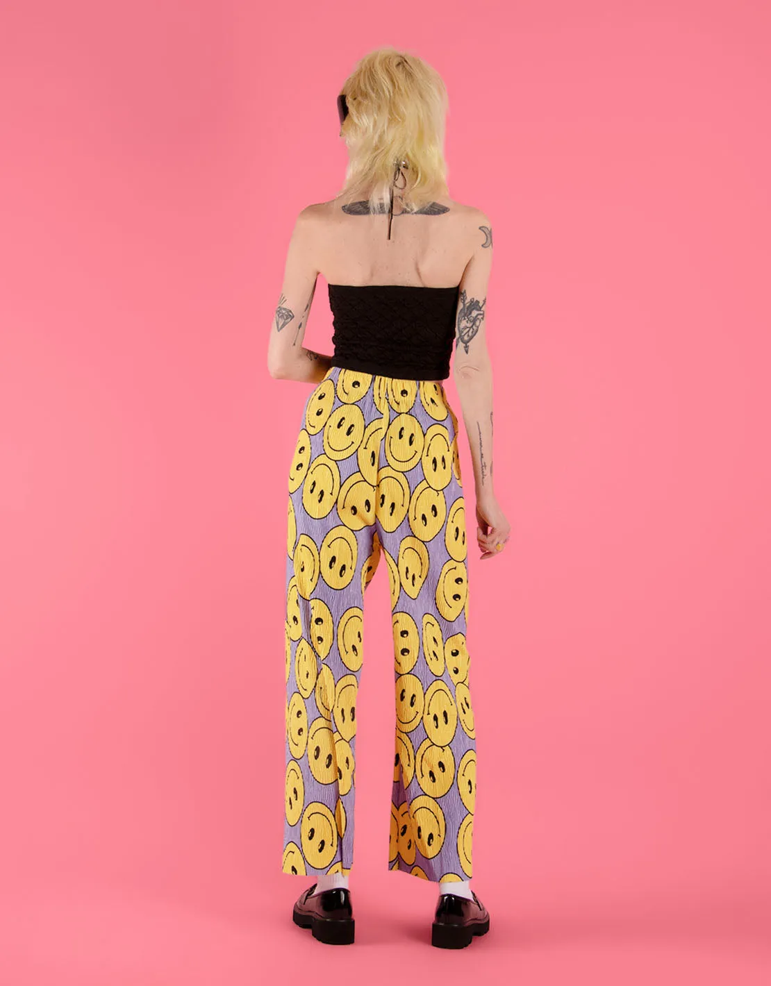 Smiley plisse trousers