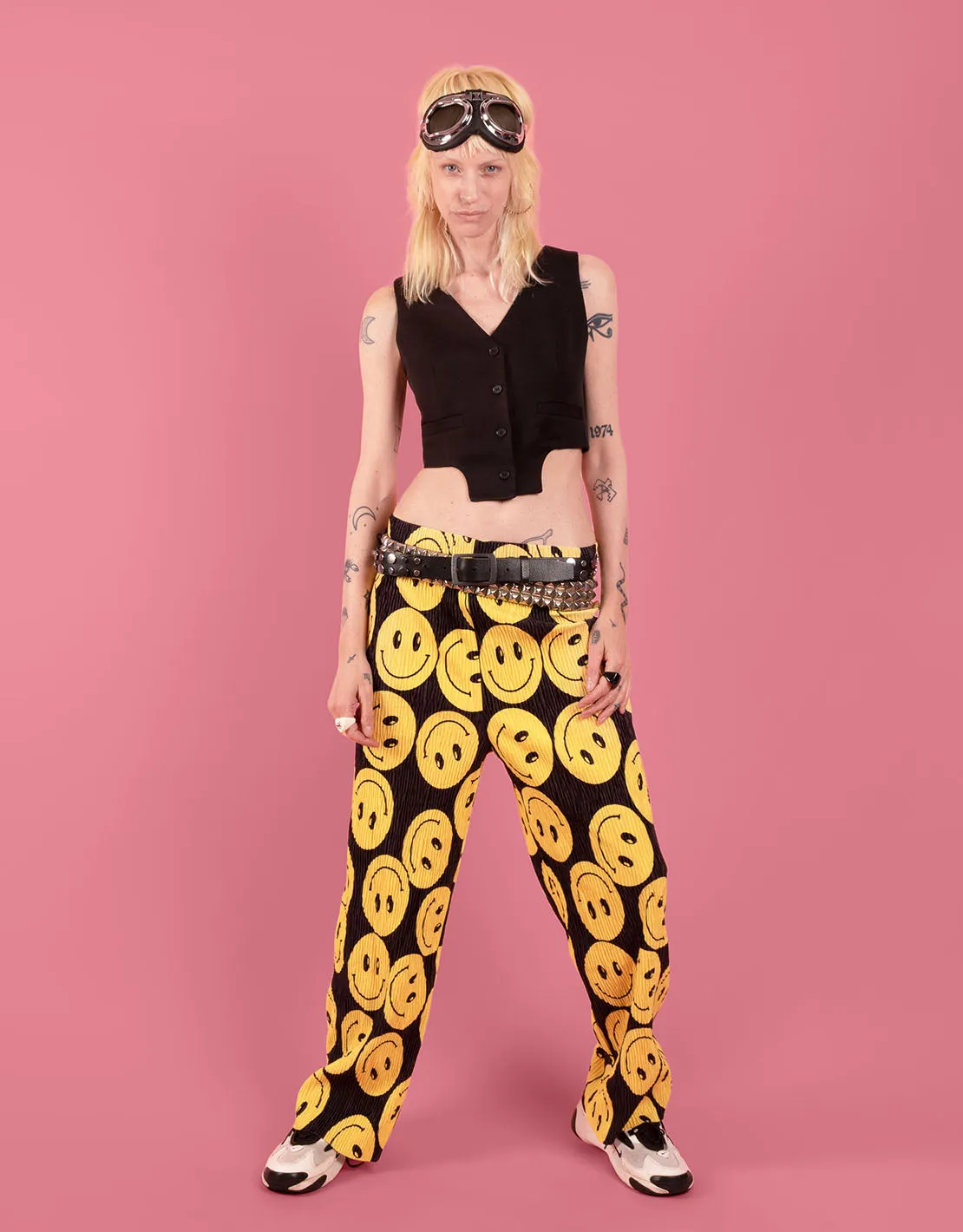 Smiley plisse trousers