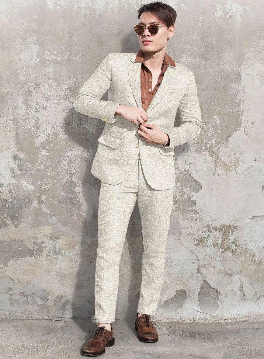 Solbiati Herringbone Fawn Linen Suit