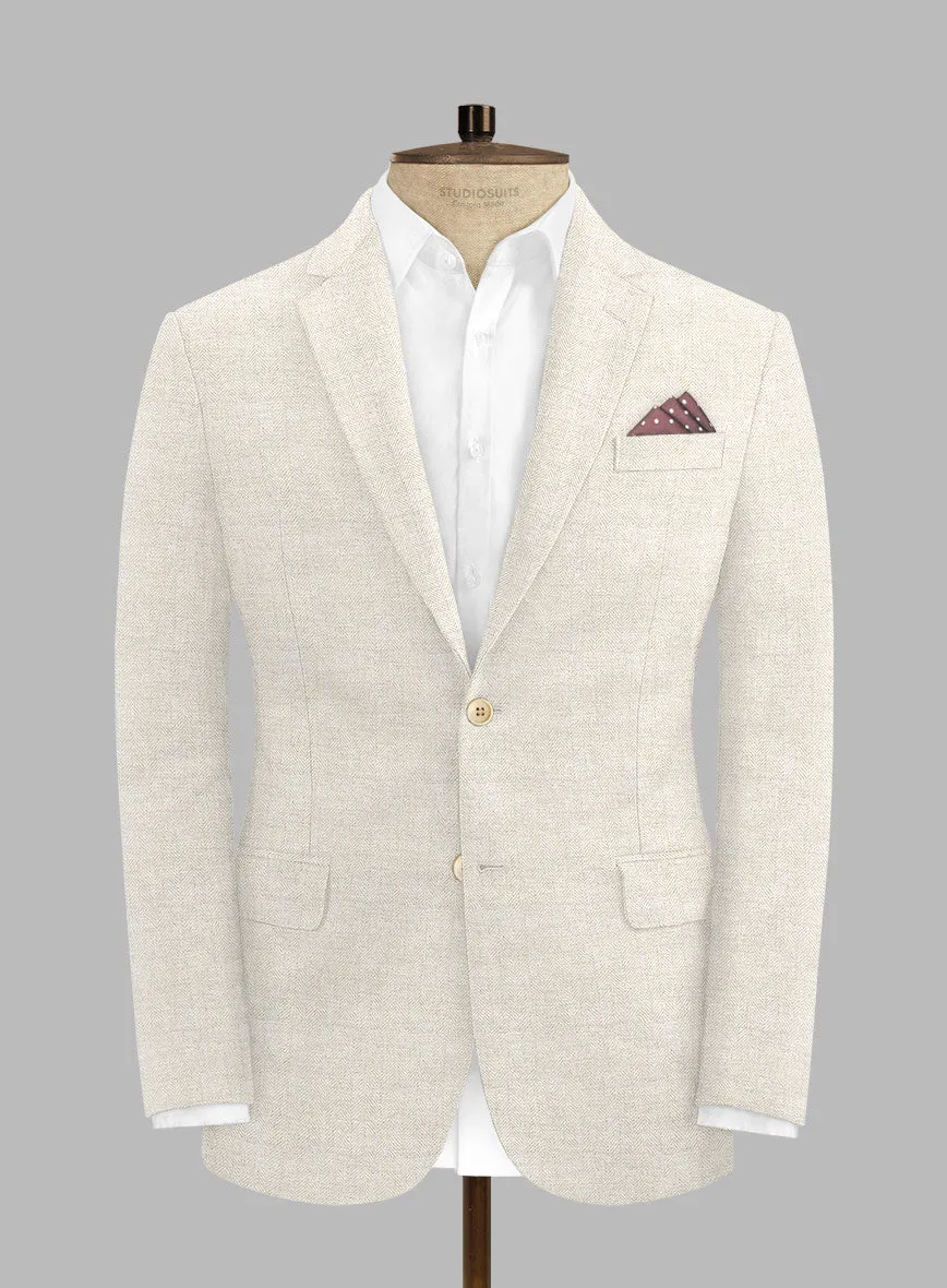 Solbiati Herringbone Fawn Linen Suit