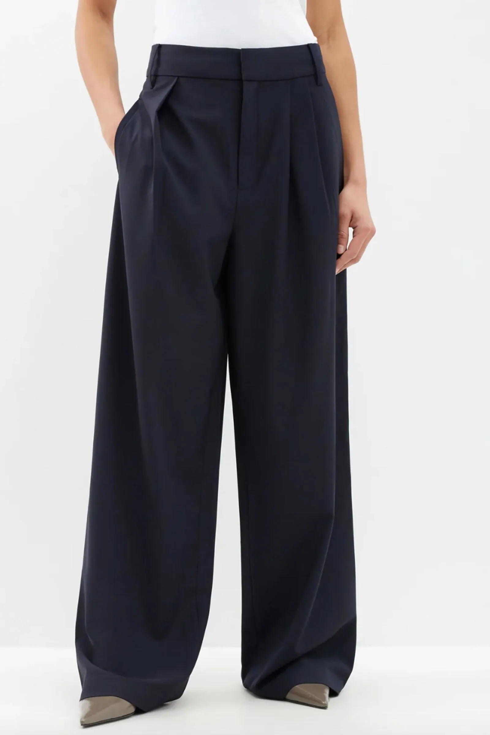 Stella Twill Wide-Leg Trousers