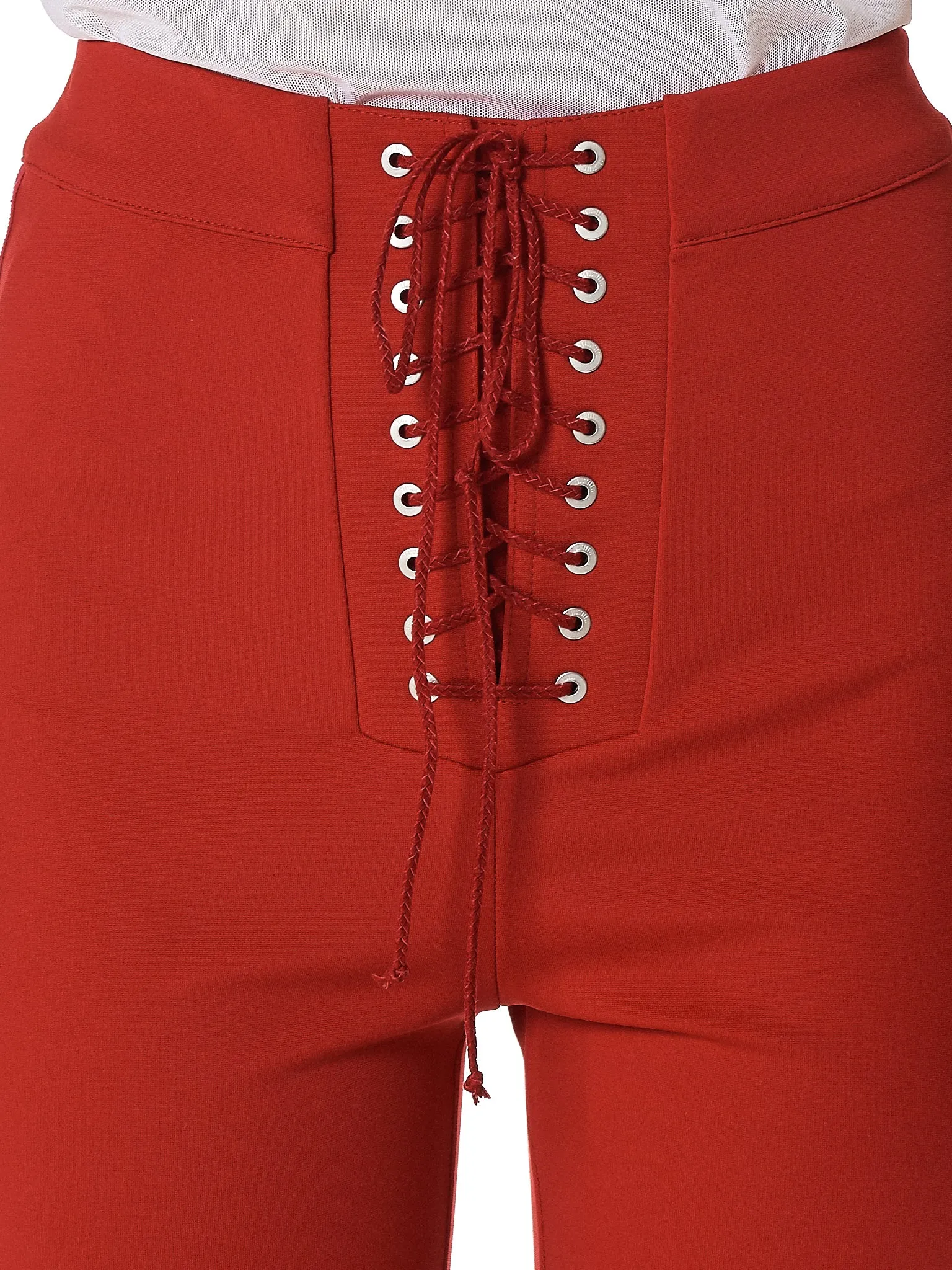 Striped Lace-Up Trouser (UWCD027F18237001-LIPSTICK)