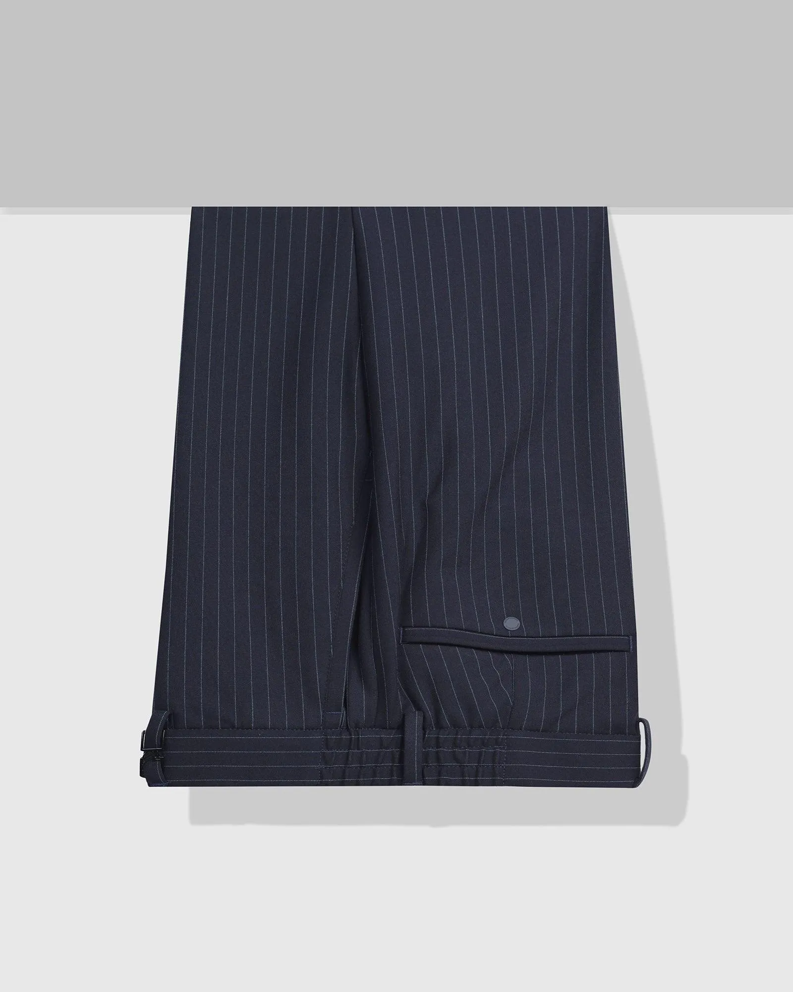 Super Slim Phoenix Formal Navy Stripe Trouser - Wiper