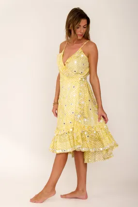 The Cami Wrap Dress in Yellow