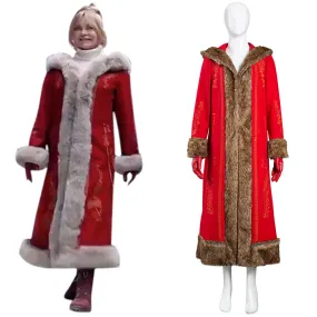 The Christmas Chronicles 2 Women Coat Mrs. Claus Halloween Carnival Suit Cosplay Costume