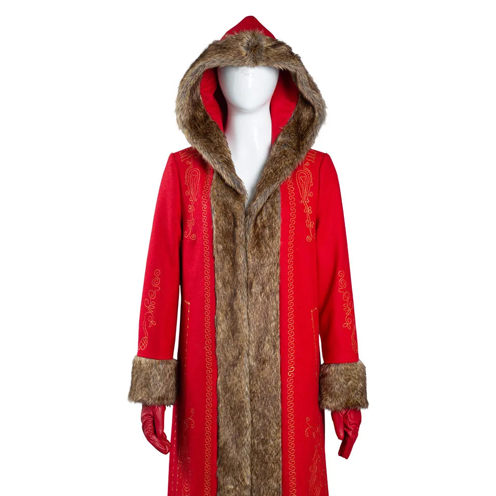 The Christmas Chronicles 2 Women Coat Mrs. Claus Halloween Carnival Suit Cosplay Costume