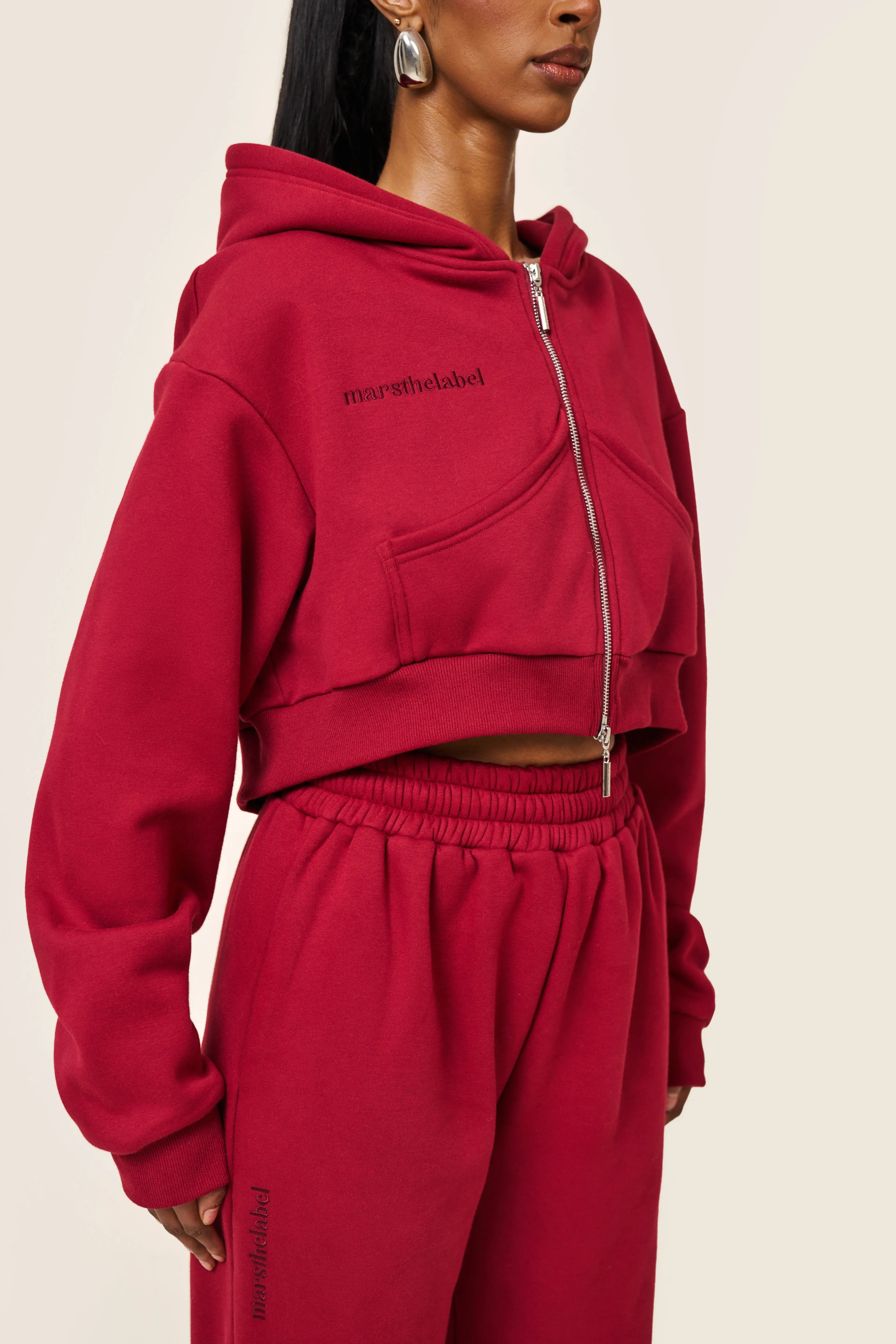 The Classics cropped zip hoodie - Red