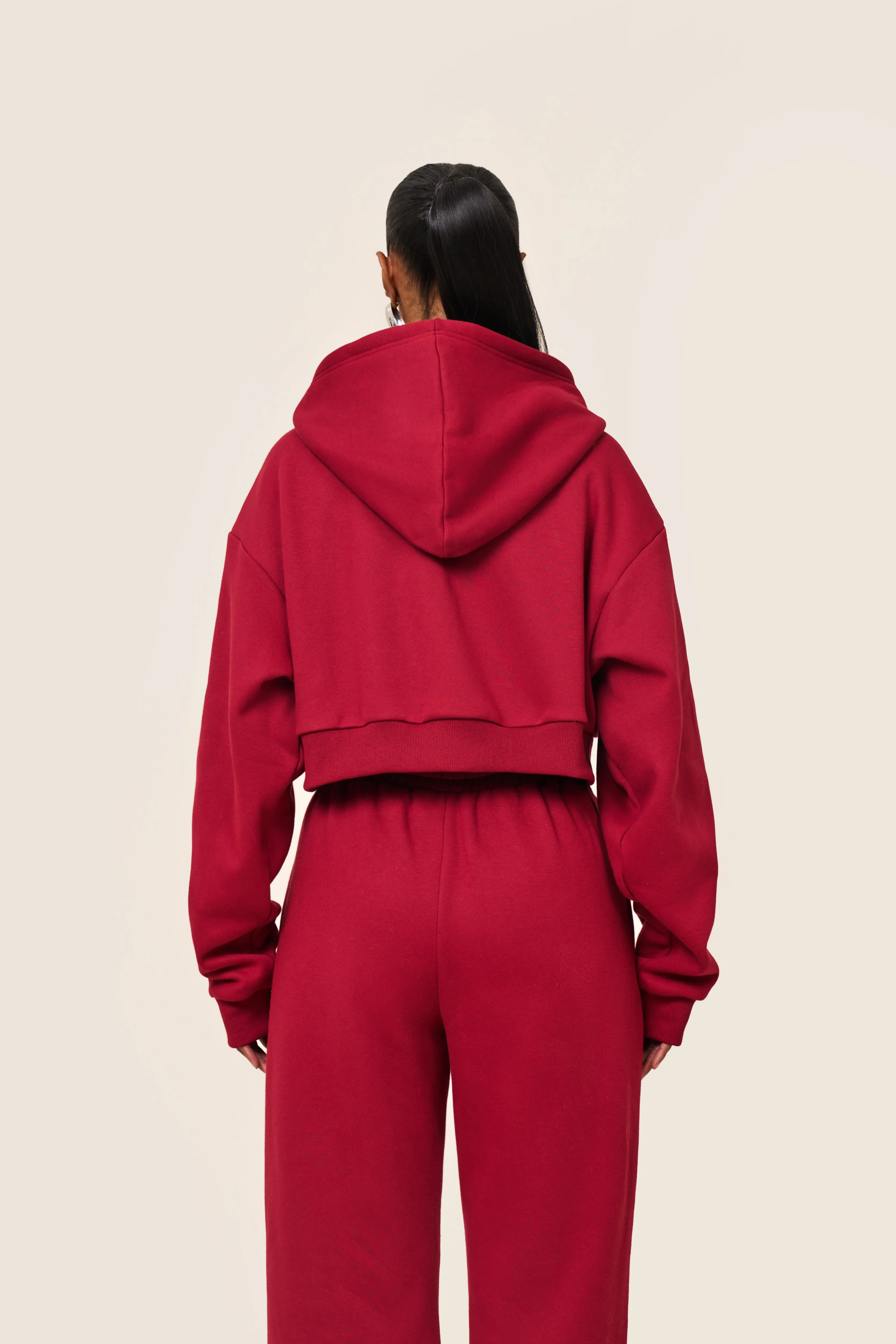 The Classics cropped zip hoodie - Red