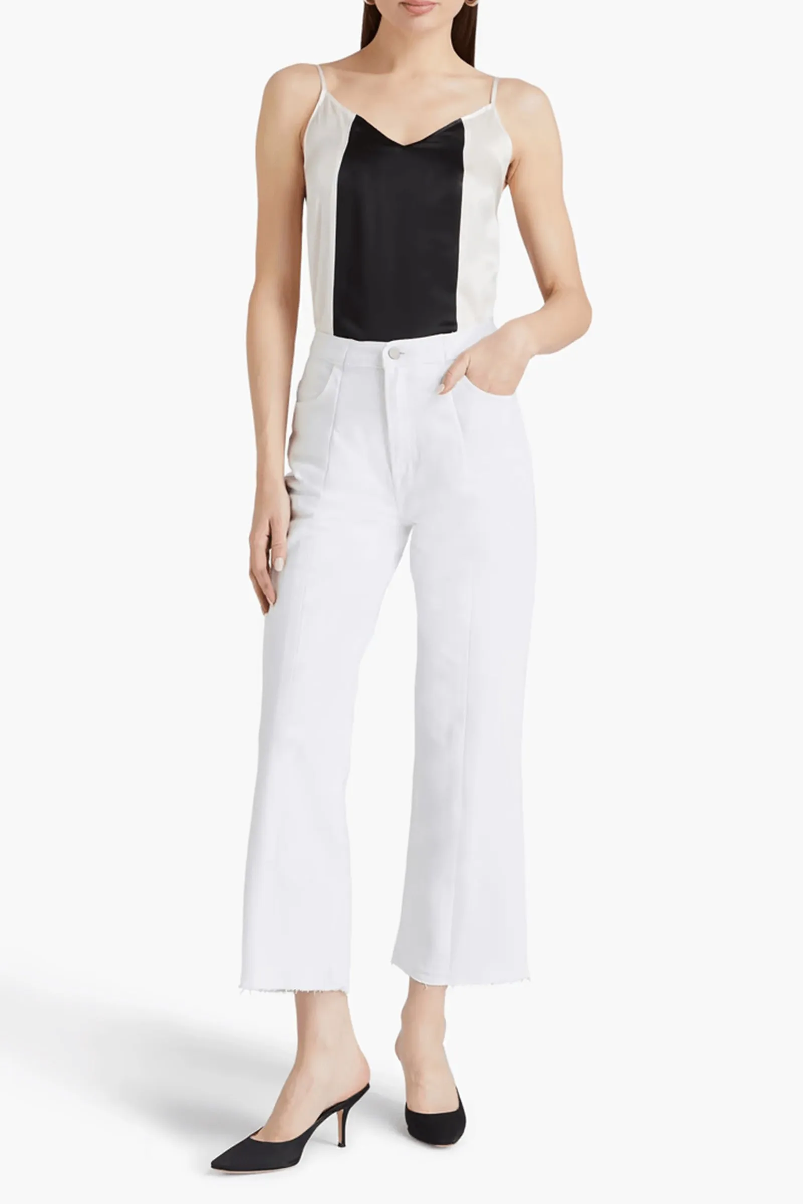 The High-rise Flared Jeans White