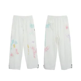 Tie die pants white printed hip-hop sweatpants