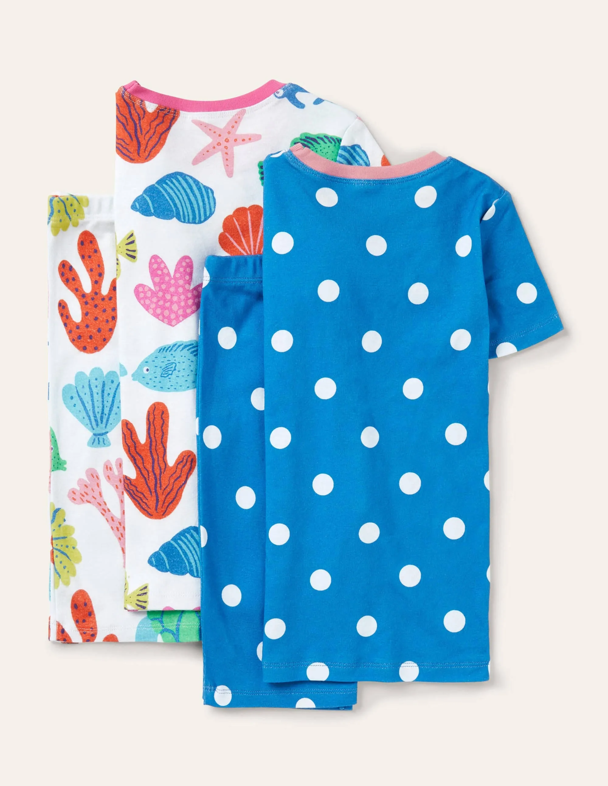 Twin Pack Snug Short Pyjamas-Multi Giant Fish Friends