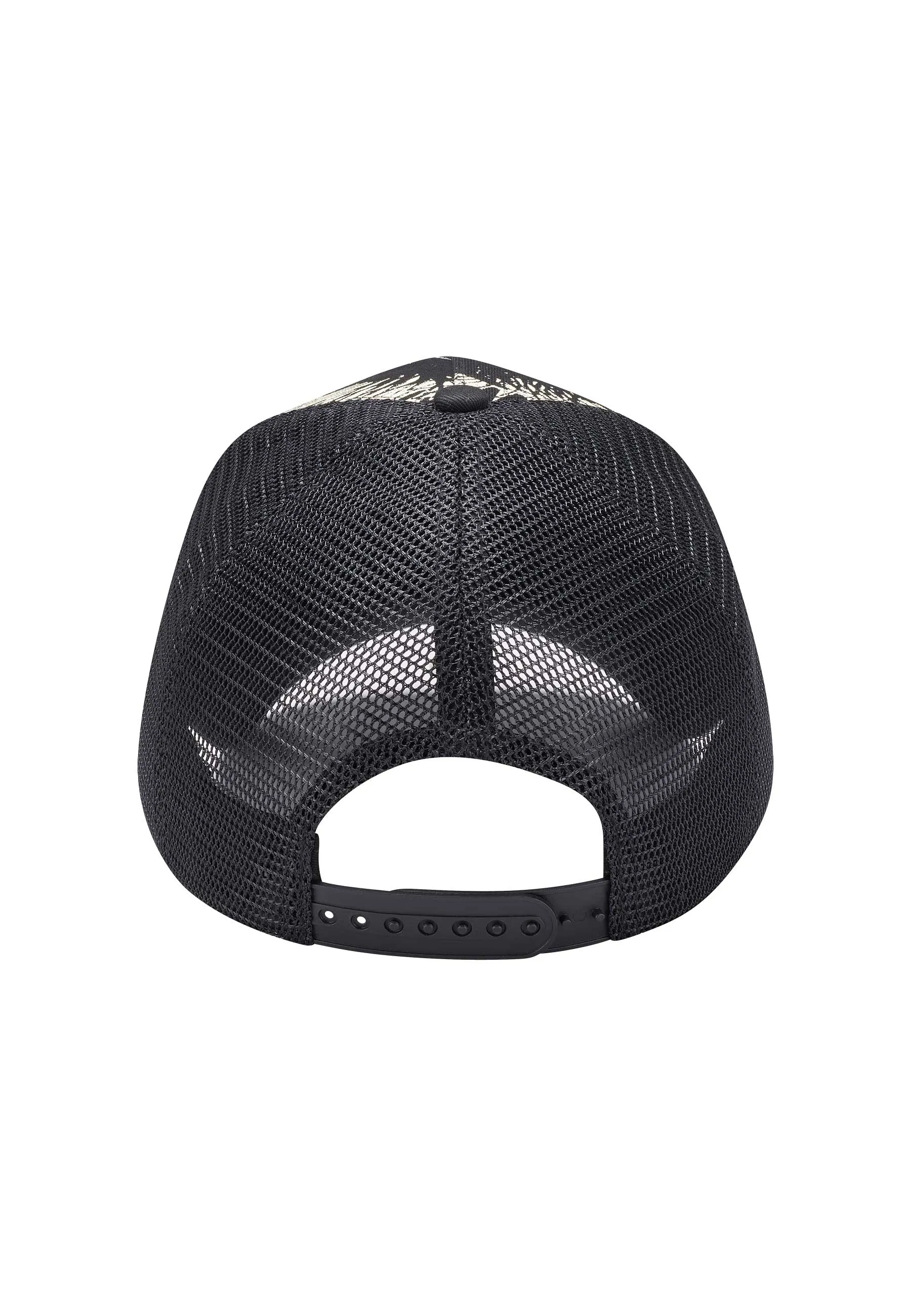 Unisex Pretty In Punk Twill Front Mesh Trucker - Black/Black