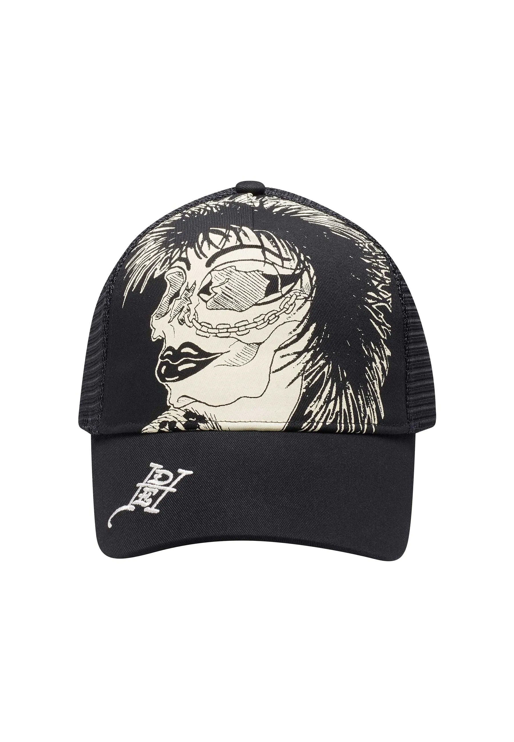 Unisex Pretty In Punk Twill Front Mesh Trucker - Black/Black