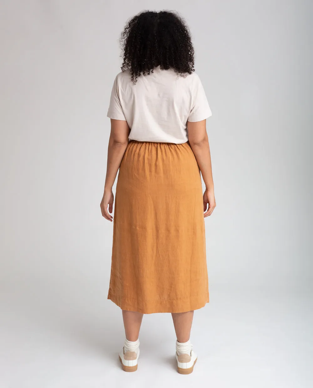 Ursa Linen Skirt In Almond