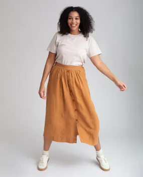 Ursa Linen Skirt In Almond