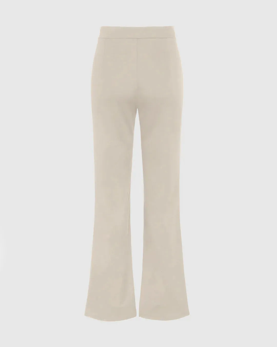 V-Waist Flared Off-White Trouser