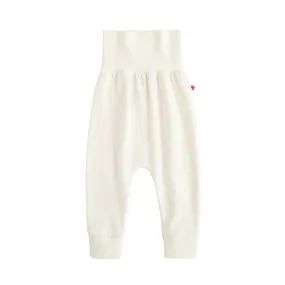 Vauva FW23 - Baby Girls Solid Cotton High Waist Trousers (White)