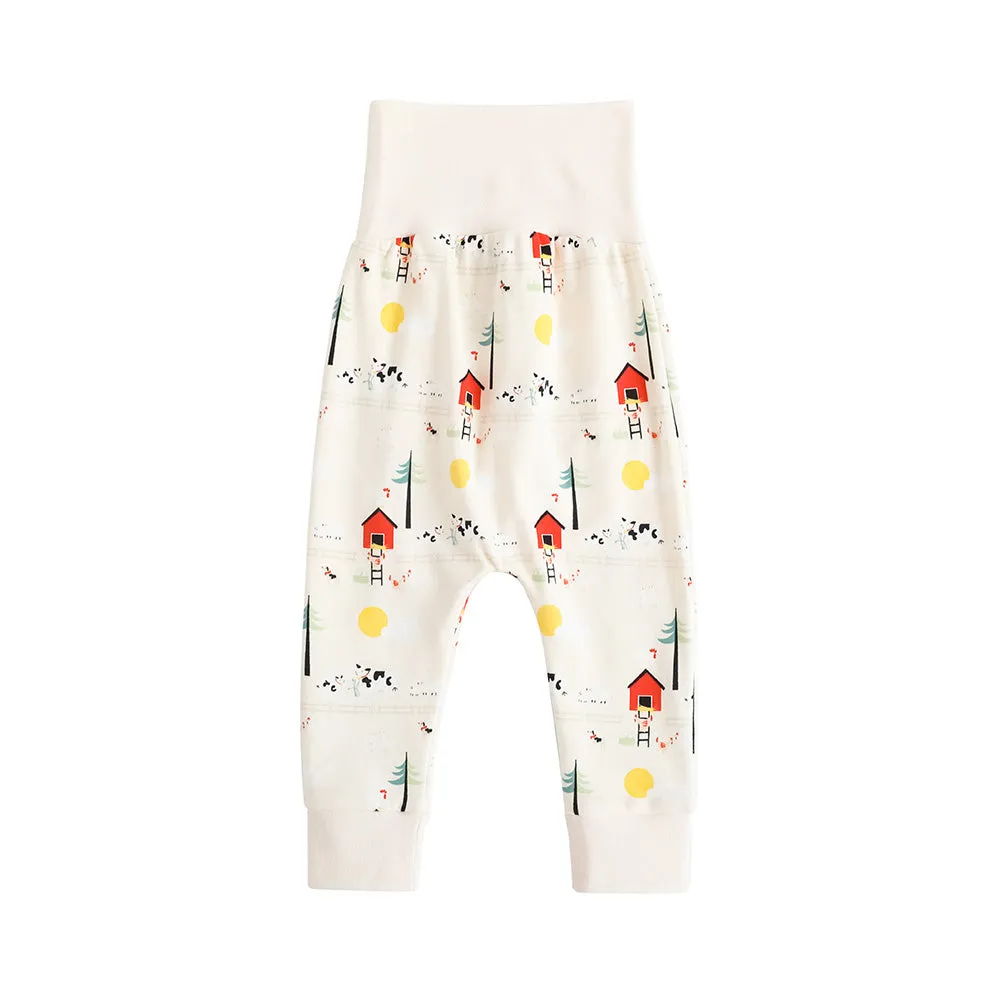 Vauva FW23 - Baby Unisex Nordic Style All Over Print Cotton High Waist Trousers