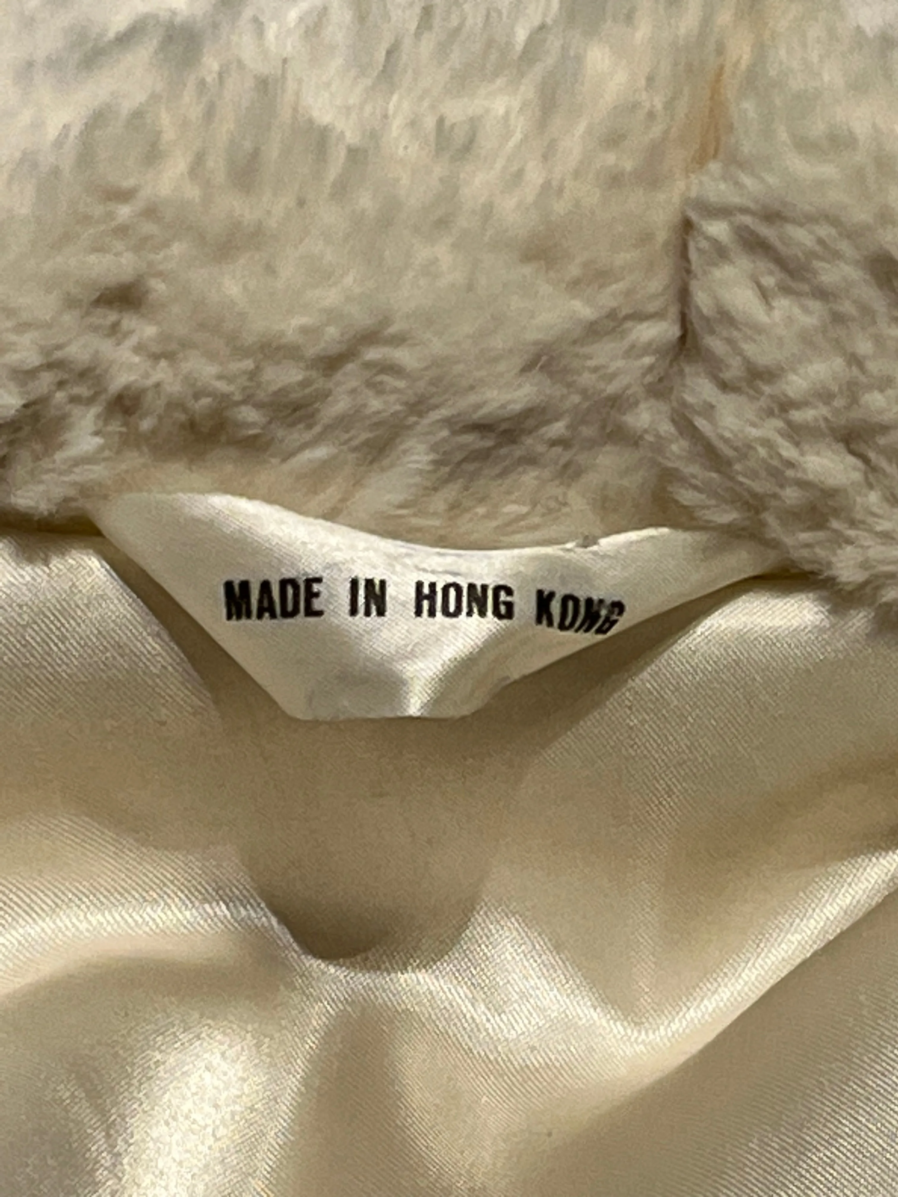 Vintage White Mongolian Sheepskin Shearling Coat, Made in Hong Kong SOLD