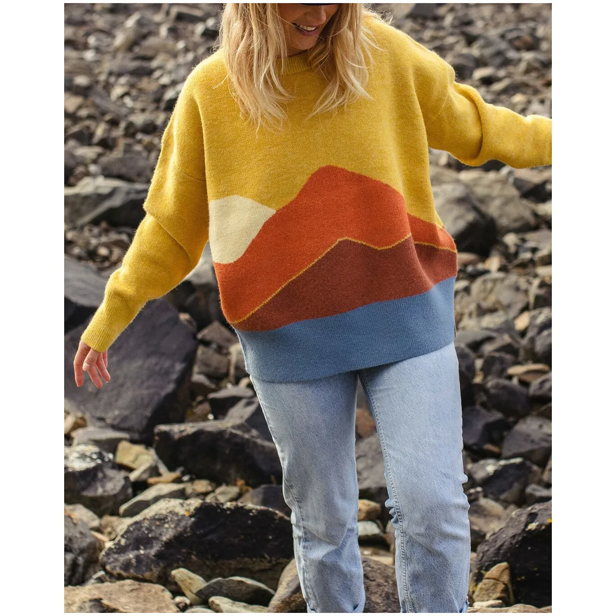 Vista Recycled Jumper - Amber Gold