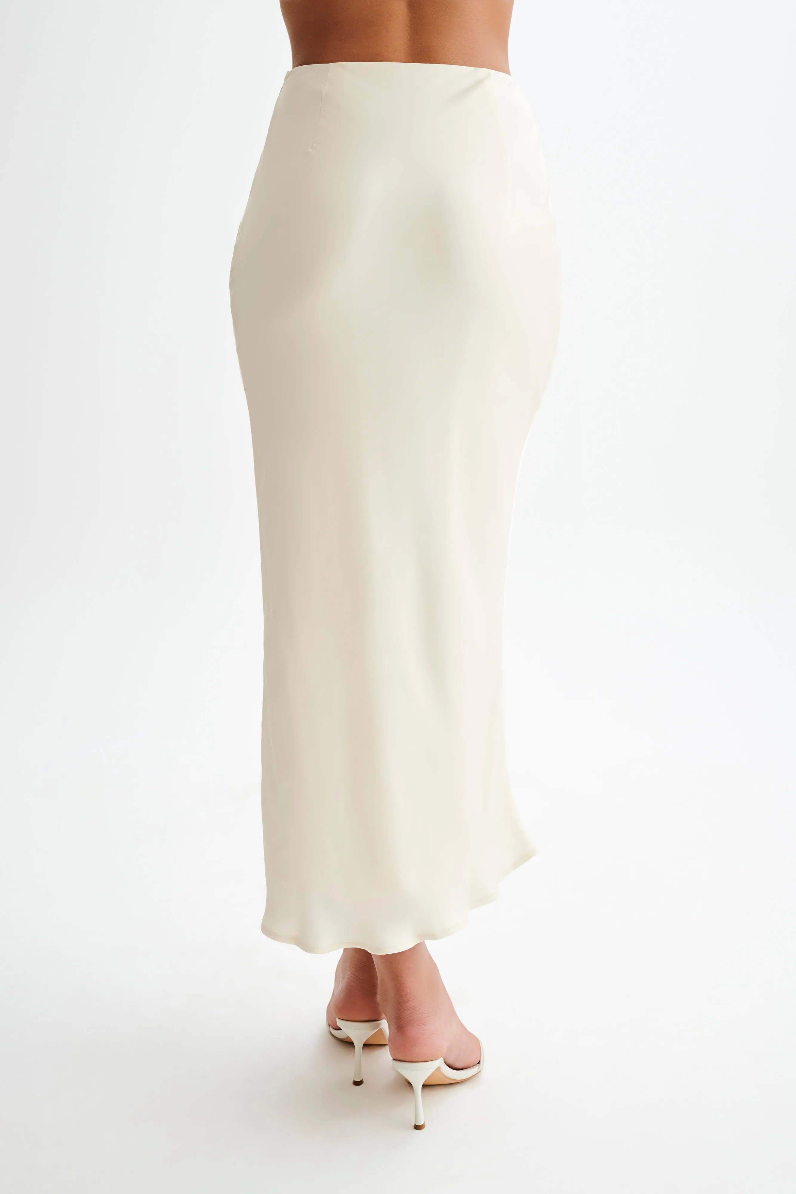 Viviana Satin Maxi Skirt - Ivory