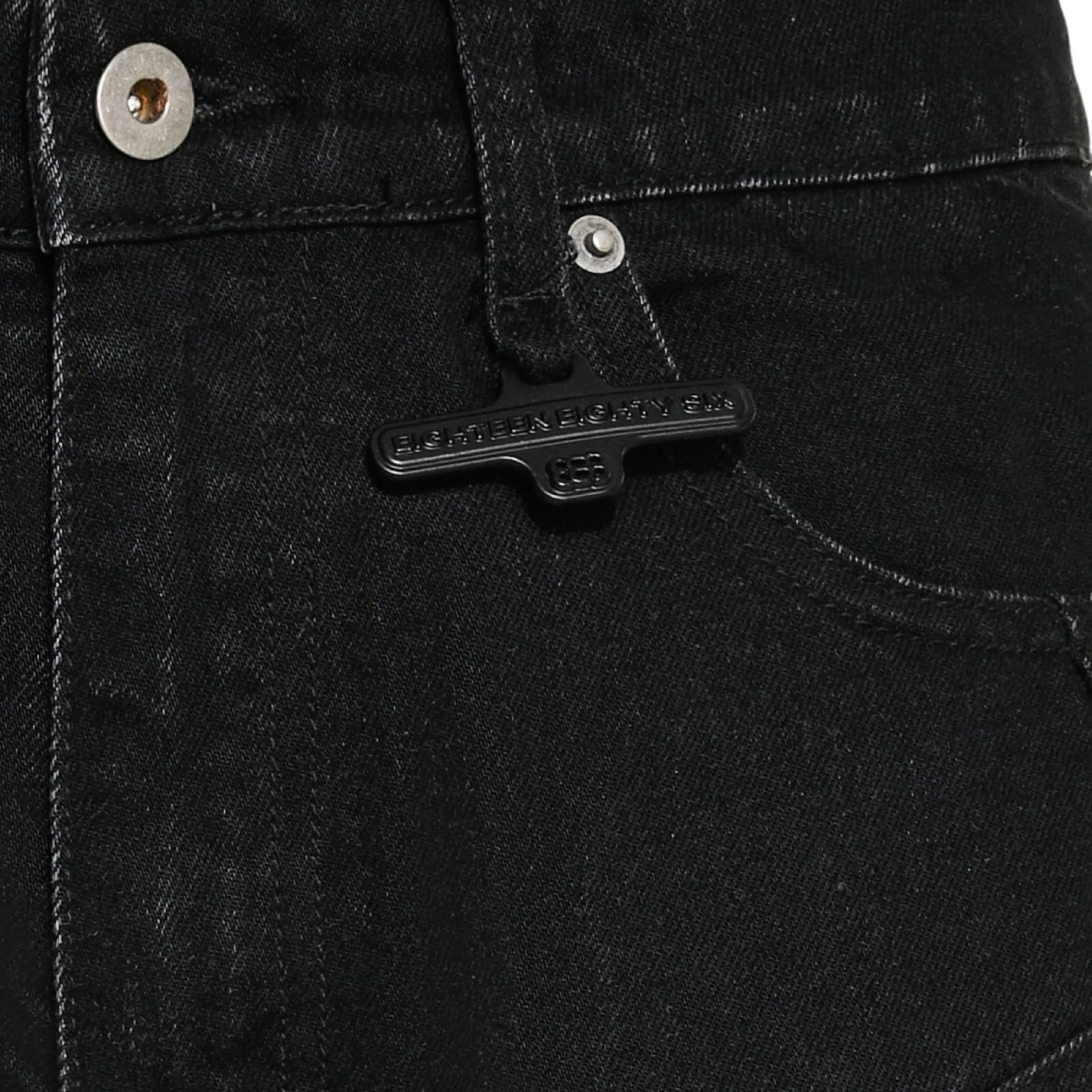 WASHED BIKER PANT - BLACK