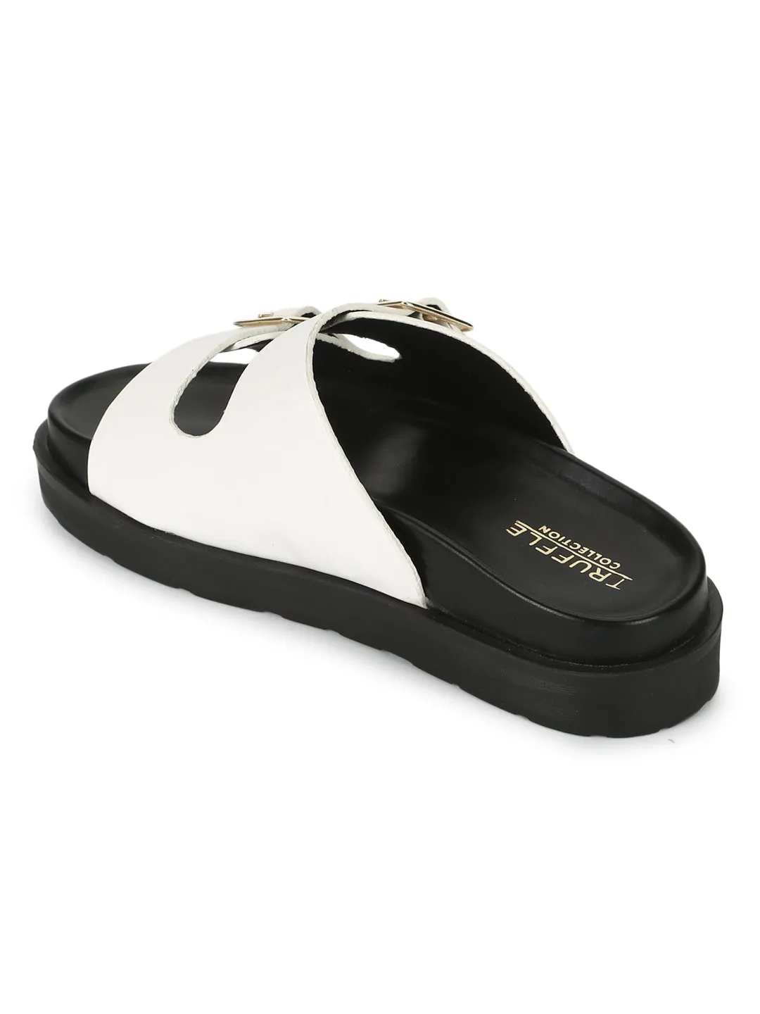 White PU Side Buckle Slides