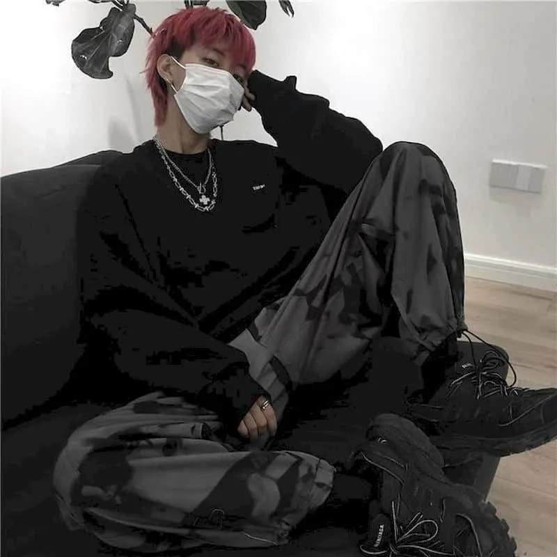 Wide leg pants men women Korean Harajuku high street retro tie-dye Cargo Pants loose hip-hop casual lovers trousers punk bottoms